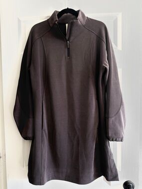 NWT Lululemon softstreme half zip mini dress. Color Sequoia
